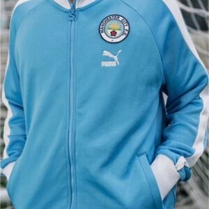 Puma Light Blue and White Track Jacket